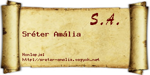 Sréter Amália névjegykártya